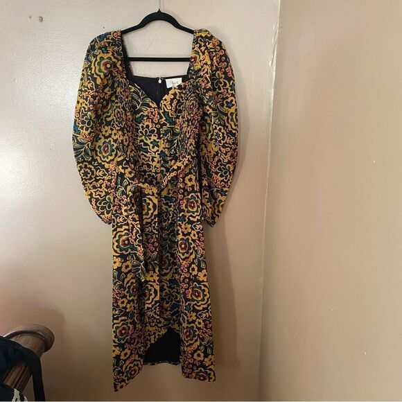Cleobella Solange midi dress Matisse print black yellow cotton Revolve As Is - Picture 15 of 16